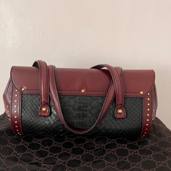 Vintage Gucci burgundy Python Bullet bag - Picture 3 of 11
